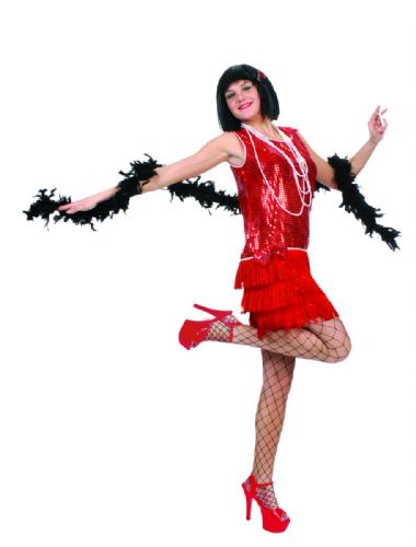 verhuur - carnaval - Maffia - Charleston dame rood glitter